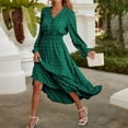 thumbnail image 1 of Dot Boho Maxi Dress A-Line Vestido ahumado para mujer Estilo casual Traje diario vintage, 1 of 6