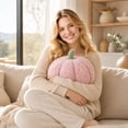 thumbnail image 7 of Pumpkin Throw Pillow, Fluffy Sherpa Pink 11.0 inch Soft Cute 1 Pack, Halloween Home Decor Plush Stuffed Ornament for Bedroom Living Room Party Festival Decoration, 7 of 7