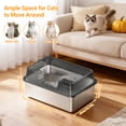 thumbnail image 2 of Memoryfield XXL Stainless Steel Cat Litter Box with Lid, High Sides, Odor-Resistant, Scoop Holder, Black, 2 of 8