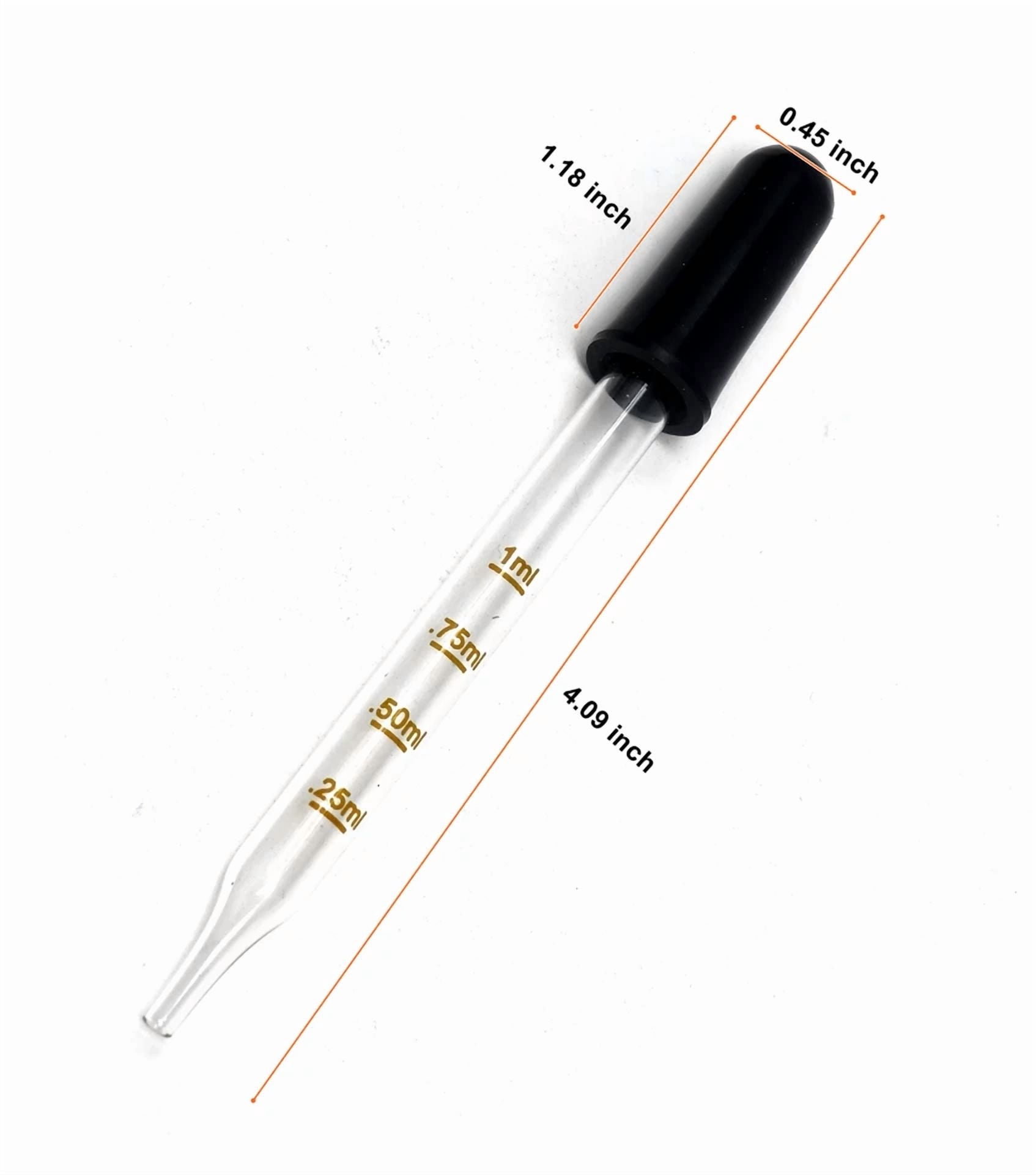 CIRCLE- 20 Glass Dropper Medicine 4 Straight 1Ml Essential Oils Eye Graduated Pipette