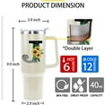 thumbnail image 4 of Monogrammed Initial Sunflower 40 Oz Tumbler with Handle and Straw Personalized Custom Cup Birthday Gifts for Women, 4 of 6