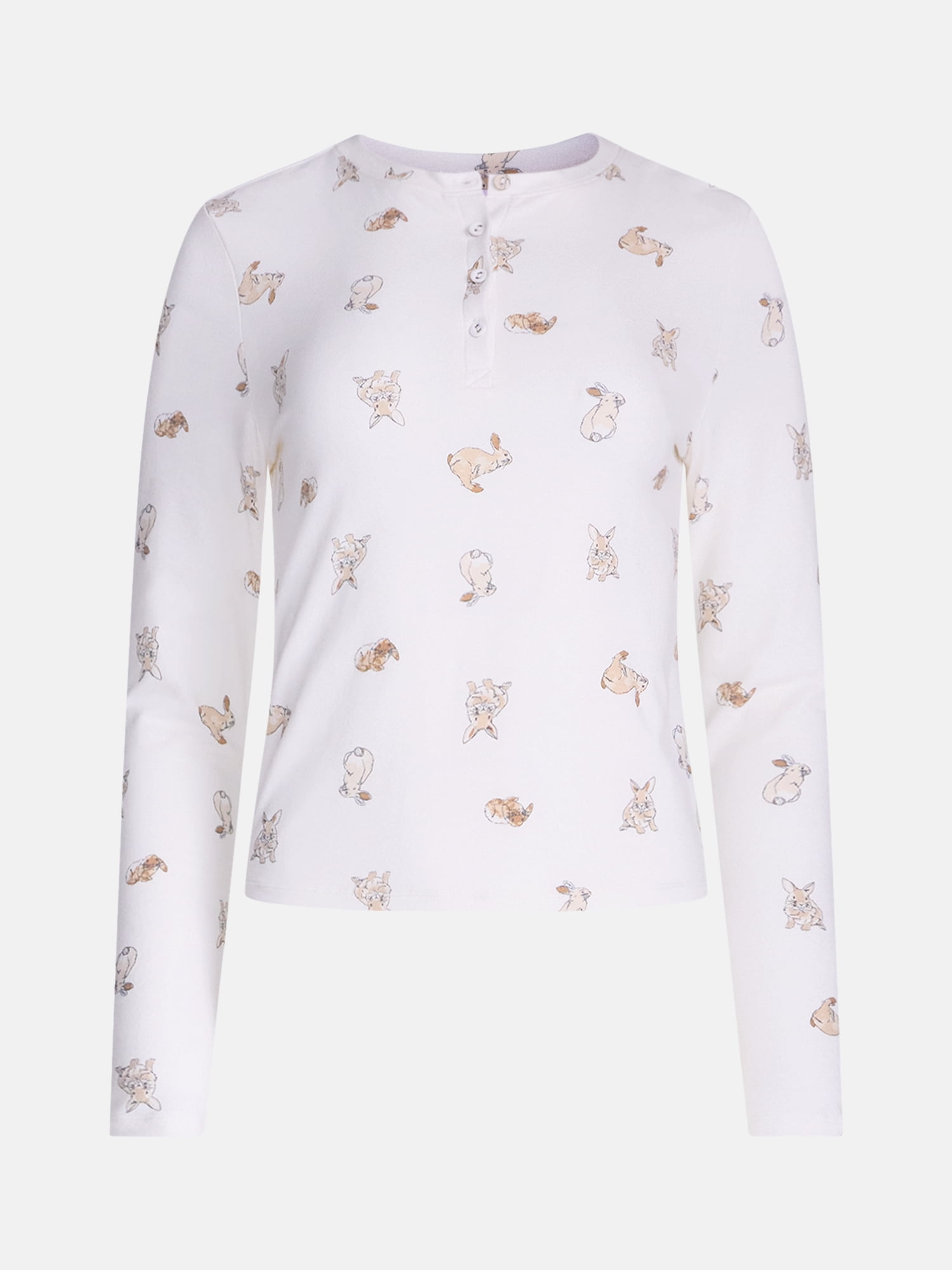 Joyspun Women’s Henley Sleep Top, Sizes S-3X