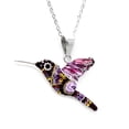 thumbnail image 2 of Juego de Aretes y Cadena con Dije Colibri Morado ZVEZDA, 2 of 5