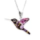 thumbnail image 2 of Juego de Aretes y Cadena con Dije Colibri Morado ZVEZDA, 2 of 5