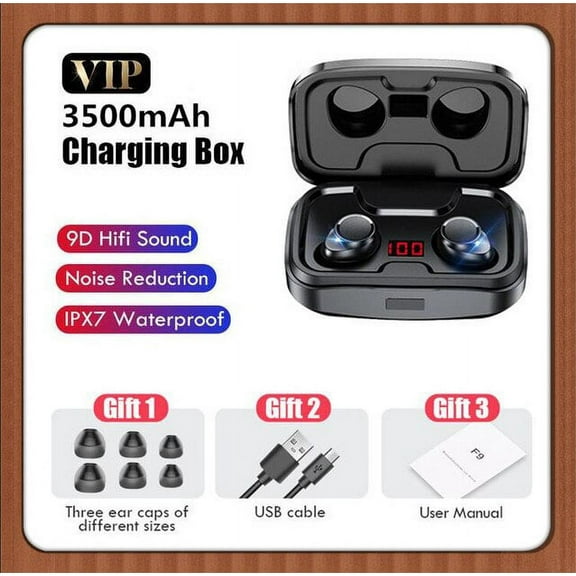 TWS Bluetooth compatible Earphones Stereo Wireless Headphone Sports Waterproof Earbuds 3500mAh Charging Box Headsets With Mic