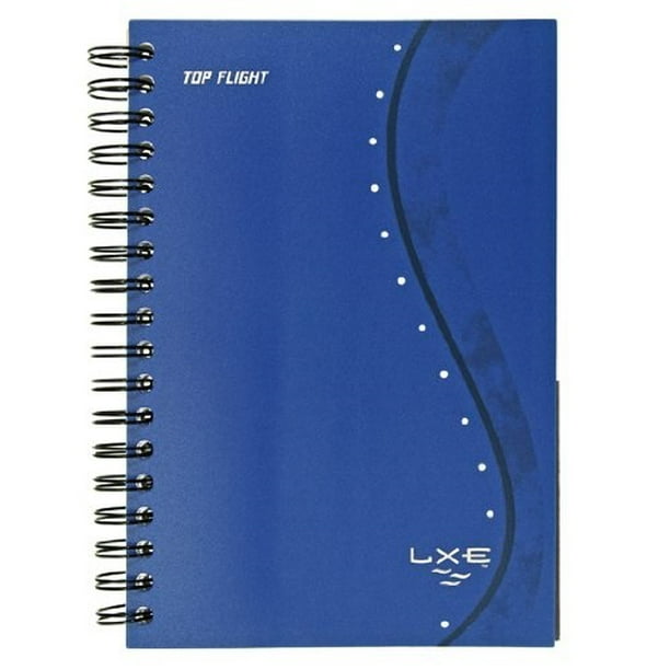 top flight lxe 3subject translucent poly cover twin wirebound notebook