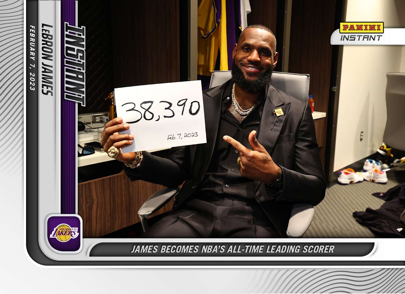 LeBron James Los Angeles Lakers Fanatics Exclusive Parallel Panini Instant  James Scores a Season-High 43 Points Single Trading Card - Limited Edition  of 99