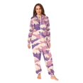 thumbnail image 2 of FORMRS Onesies Pajama for Adults Unisex Hoodie Winter Jumpsuit One Piece Sleepwear, Sizes S-2XL, Purple Wave Pattern, 2 of 7