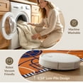 thumbnail image 5 of ODIKA 8'x10' Washable Area Rug Striped Borders Blanket Football Bold Center Round Basketball Hoop Playful for King Size Bedroom Under Bed, Master Suite, Non-Shedding, Easy Care, 5 of 7