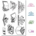 thumbnail image 6 of Vintage Flower Clear Rubber Stamps Words Vase Clock Butterfly Transparent Retro Spring Natural Plants Theme with Geometric Elements Postmark Silicone Seals Stamp DIY Scrapbooking Paper Craft for DIY, 6 of 9