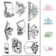 thumbnail image 1 of Sello de goma transparente con diseño de libros, flores y plantas. Sello de silicona vintage transparente., 1 of 9