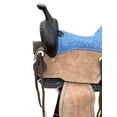 thumbnail image 3 of Resistance Western Barrel Racing Suede Seat Saddle with Floral Tooled Leather Skirt and Rough Out Fender -15, 16 Inch, 3 of 5