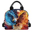 thumbnail image 2 of HUIACONG Zipper Lunch Tote with Flag Eagle Print, Lunch Cooler Bag Made of Durable Aluminum Film Material, Lightweight for Daily Travel and Office Use, 2 of 10