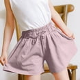 thumbnail image 4 of OGLCCG Girls Cotton Shorts Wide Leg Elastic Waist Drawstring Comfy Shorts Summer Casual Baggy Lounge Shorts Size 3-16, 4 of 6