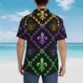 thumbnail image 6 of Disketp Hawaiian Shirts For Men,Mardi Gra Geometric Print Mens Casual Short Sleeve Button Down Shirts Beach Shirt, 6 of 8