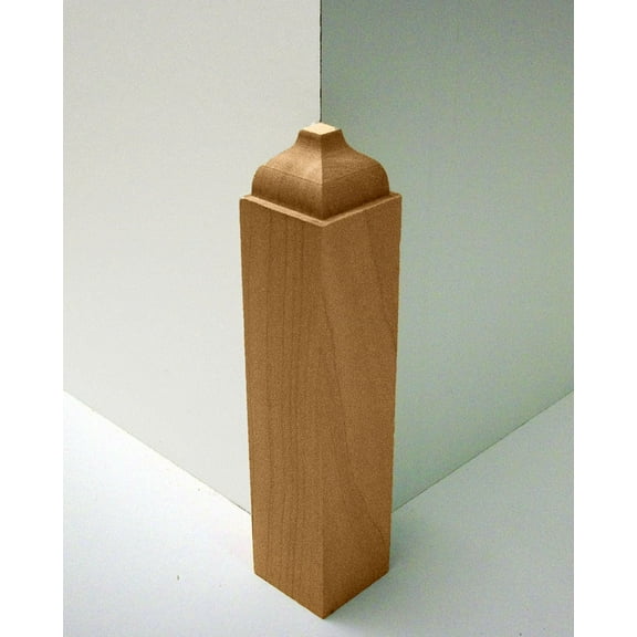 Hardwood Baseboard Outside Corner Block 1-3/8" Square x 6-1/2" Tall EWBB63, Cherry