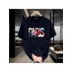 thumbnail image 1 of Men's fashion graphic T-shirt, loose fit, designed with a simple and stylish look, available for both men and women, perfect for pairing with mom or friends., 1 of 6