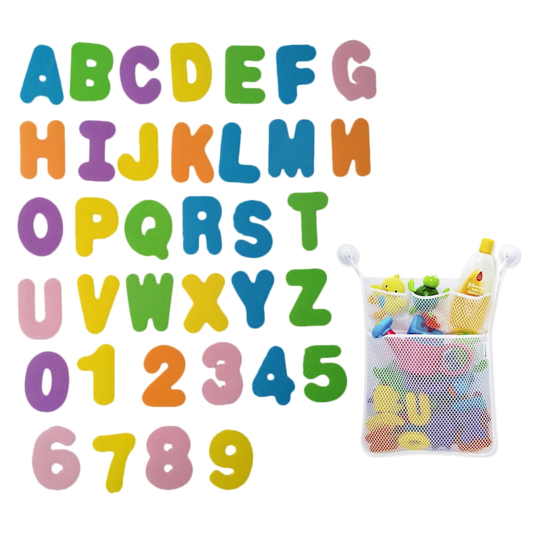 Jouets De Bain Lettres & Chiffres – Lot De 36 En Mousse + Sac De Rangement - 6