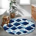 thumbnail image 4 of Area Rug 36in, Abstract Navy Blue Geometric Floor Carpet Living Room Rug, Vintage Moroccan Texture Non-Slip Welcome Mat Indoor Rugs for Bedroom Dining Room, 4 of 9