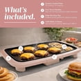 thumbnail image 5 of COOK WITH COLOR Electric Griddle, 1200W Nonstick 10" x 16" Cooking Surface, Dusty Rose, 5 of 7