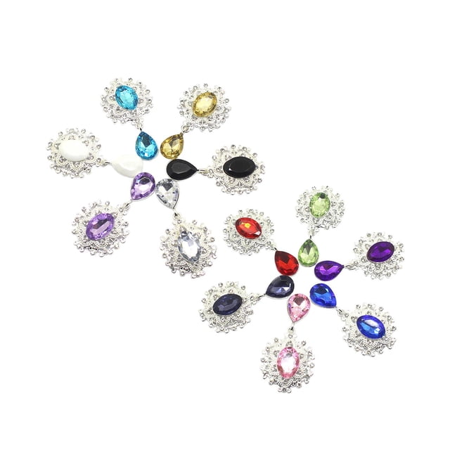 10 Uds Broche de aleación de imitación botones colgantes colorido Flatback Charms adorno para manualidades DIY fabricación de joyas Soledad Espalda plana de diamantes de imitación