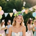 thumbnail image 2 of SSNTSY Easter Headband Ear Hoop Rabbit Headband Colorful Bunny Ribbon Headwear Easter Bunny Hair Accessories for Home Holiday Party Supplies, 2 of 5