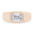 thumbnail image 2 of Cushion & Round Cut Lab Created Moissanite Diamond Bezel Set Men's Anniversary Wedding Band Ring Men's Jewelry in 10K Rose Gold(1 CTTW,G-H Color,VVS1 Clarity)-4, 2 of 6