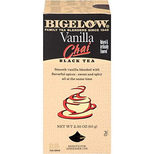 Bigelow Vanilla Chai Tea Bags 28Count Box (Pack of 1) Black Tea Bags