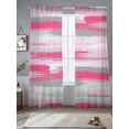 thumbnail image 2 of Pink Gray Stripes Sheer Curtains 84 Inch Length 2 Panels Set Window Treatments, Watercolor Modern Abstract Minimalist Rod Pocket Semi Curtains for Living Room/Bedroom/Kitchen Décor, 104"W x 84"L, 2 of 7