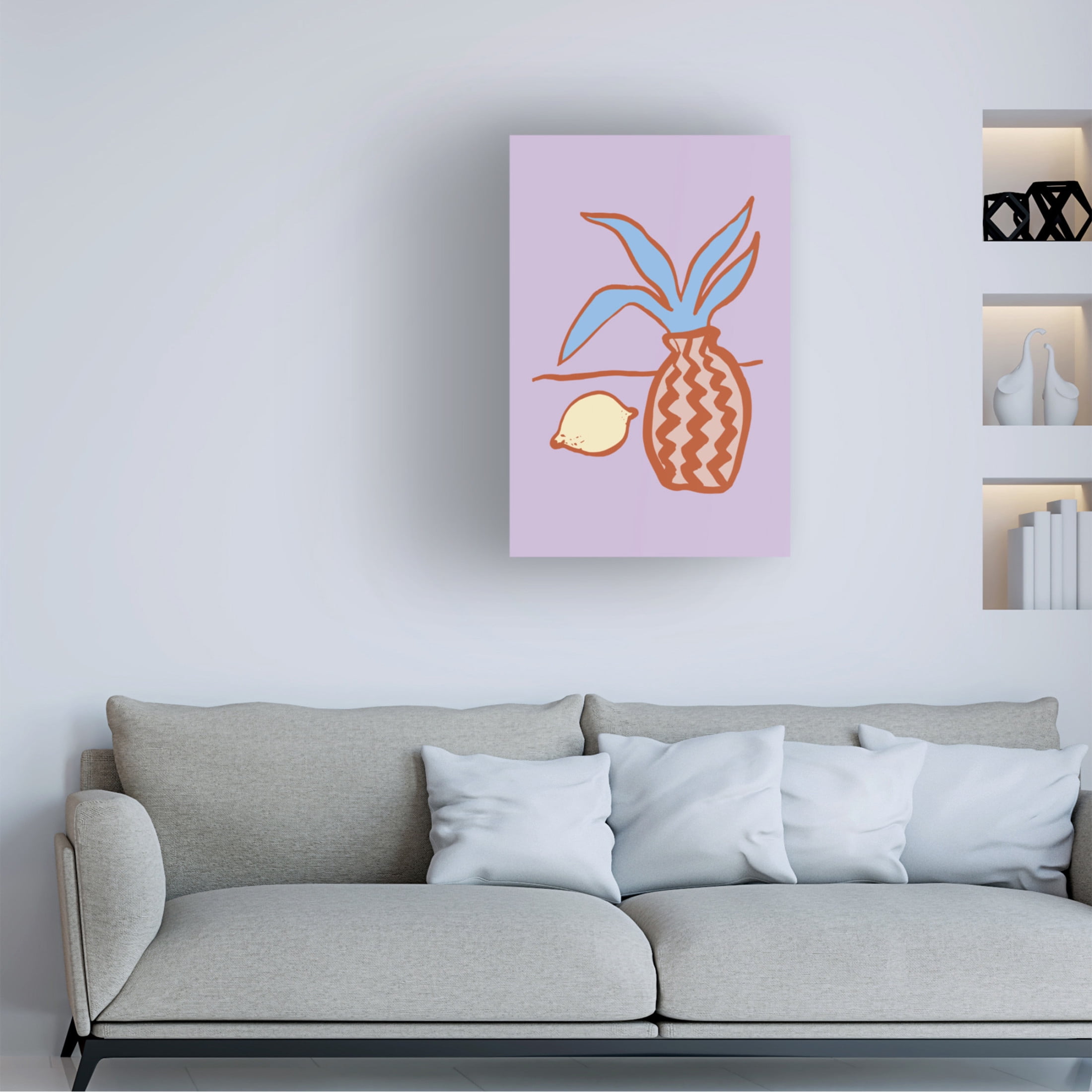 Canvas Wall Art - Pictufy Studio 'Lilac Lemon' Wall Art for Living Room, Bedroom, or Office Décor by Trademark Fine Art - 16 x 24 Inches