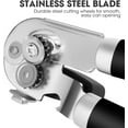 thumbnail image 3 of Manual Can Opener, Handheld with High Carbon Sharp Blade, Comfort Grip Handles, Oversized Turn Knob, Black, 3 of 4