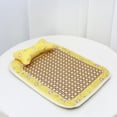 thumbnail image 4 of Colchoneta Refrescante y Transpirable de Ratán Amarillo para Mascotas | Cama para Perros y Gatos de 40X30 Cm con Almohada Extraíble | Uso Interior y Exterior | Almohadilla Refrescante para Climas Cál, 4 of 6