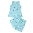 thumbnail image 4 of GHSOHS Sleepwear Pajamas for Women Set Sets for Women Fashion Summer Home Wear Round Neck Printed Shorts Vest Pajama Pajama Pants Set 2 Piece Outfits Nightwear Pj Lounge Sets Pj Sets, 4 of 5
