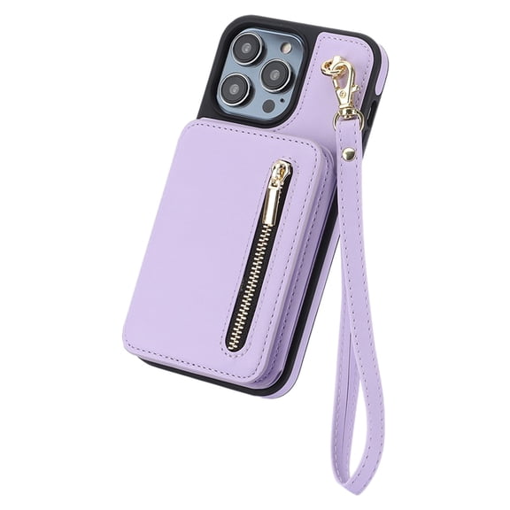 Phone Cas E Wallet Cas E For I P Hone 17 PU Leather Flip Cover With Hand Strap With Card Slots Crossbody Lanyard