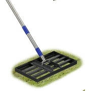 Lawn Leveling Rake, 5 FT Adjustable Long Handle Level Lawn Rake, Black Heavy Duty Level Lawn & 1 Inch Diameter Stainless Steel Handle Lawn Leveler Rake, Lawn Leveler Tool for Soil Grass Golf Field