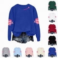 thumbnail image 4 of Godom Sweatshirt for Women Pink Ribbon Sweatshirts Long Sleeve Hoodies Pullover Tops, 4 of 7