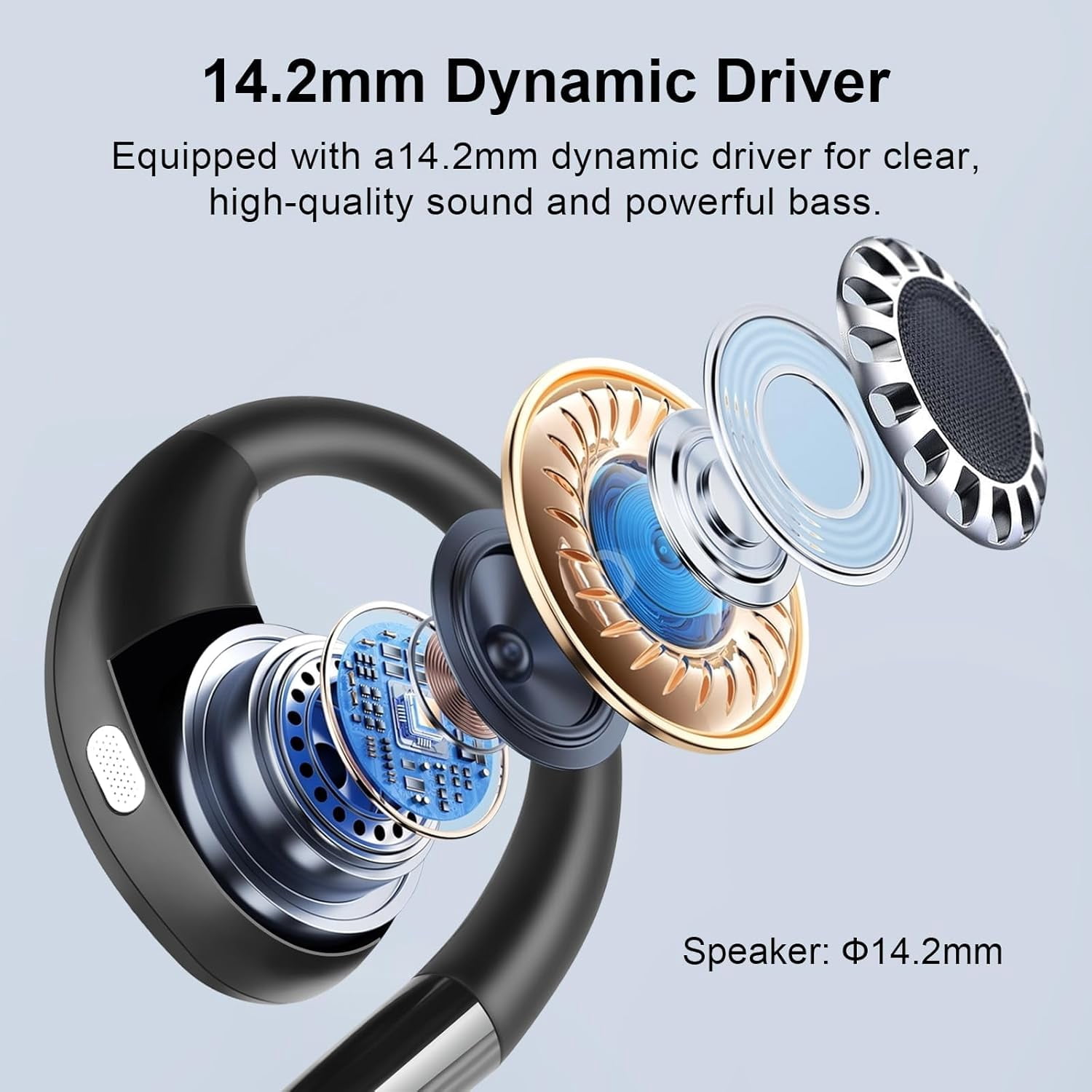 Wrongduck Open Ear Clip Wireless Earbuds 2026 Upgrade, Bluetooth 5.4 Bone Conduction Headphones with LED Display Case, IPX7 Waterproof Ear Hooks for Running Office Black