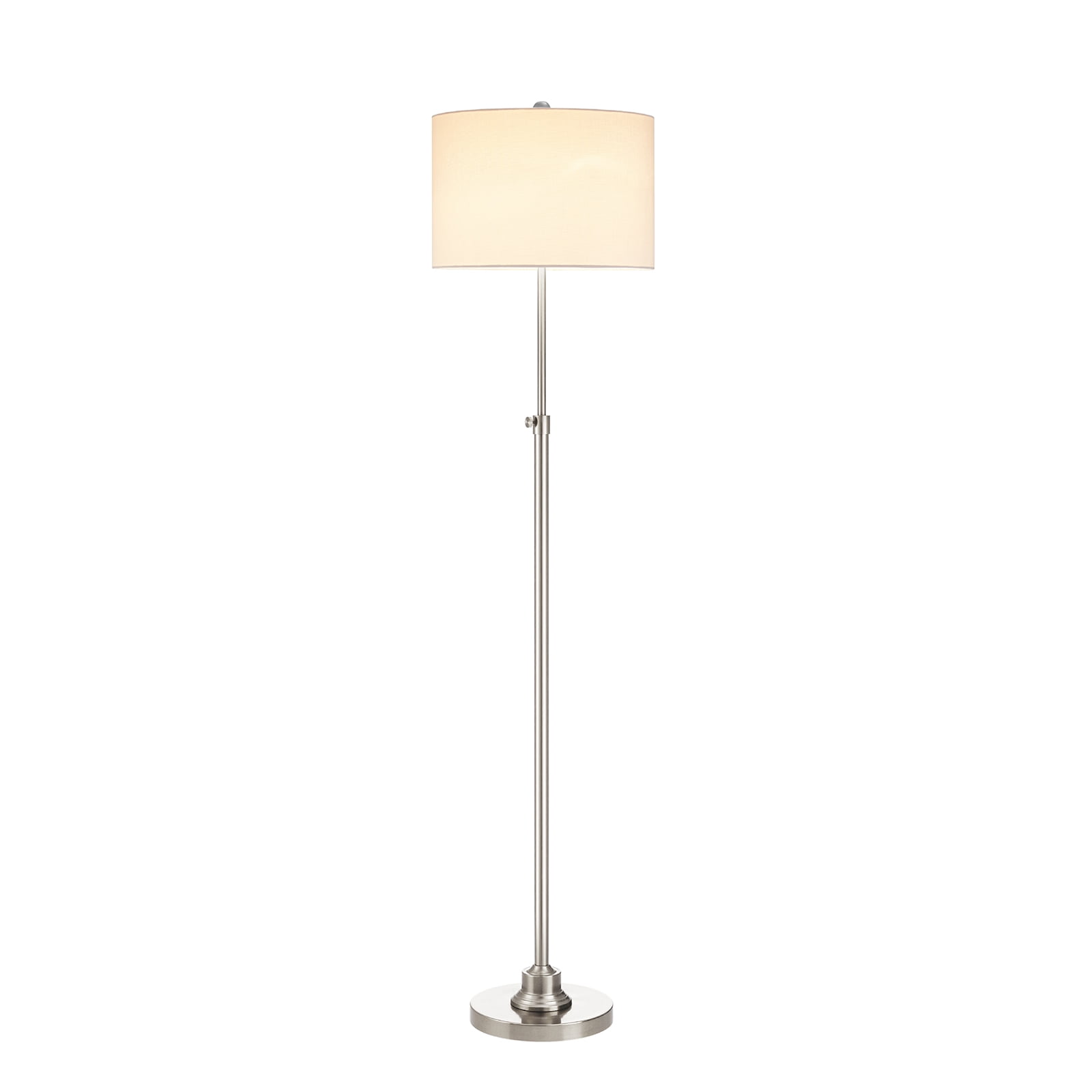 Kyrid 63" Adjustable Metal Floor Lamp for Bedroom Living Room Standing Lamp with White Linen Shade