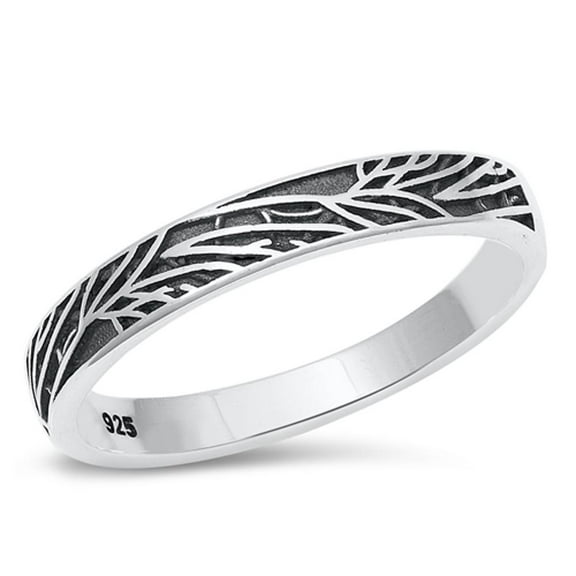 Tree Branch Leaves Nature Wholesale Ring .925 Sterling Silver Band Jewelry Female Male Size 10