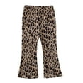 thumbnail image 3 of Toddler Pants Kids Leopard Print Knitted Flared Trousers Breathable Casual Trendy Fit Girls 2-3Y, 3 of 4