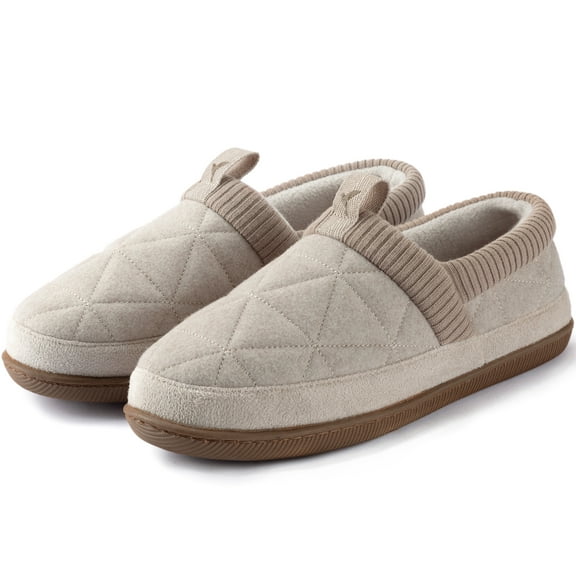 Ravelier Women's Closed-Back Slippers with Soft Knit Cuff