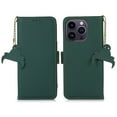 thumbnail image 6 of Nalacover for iPhone 14 Pro Max Synthetic Leather and Soft TPU Case,360 Protection Flexible Luxury Magnetic RFID Flip Wallet Card Slots Kickstand Shockproof Cover with Cute Pendant.Green, 6 of 7