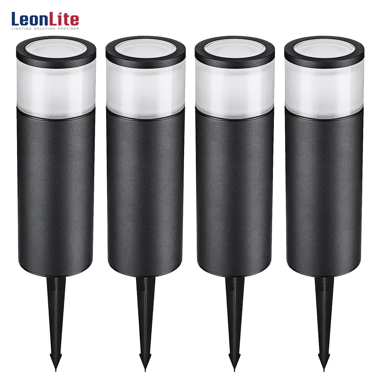 LEONLITE 4Pack Low Voltage 5W LED Pathway Lights, Aluminum