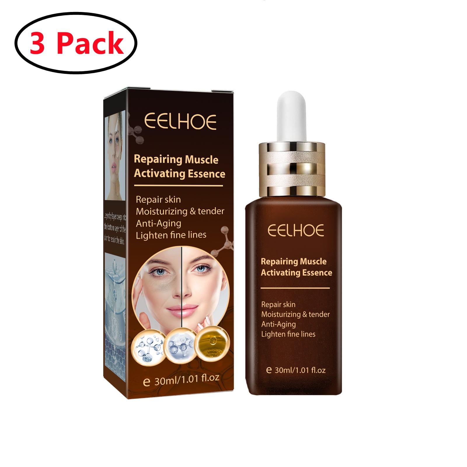 ticket Kwijting per ongeluk 3 Pack Hydrating Anti-aging Serum with Hyaluronic Acid - Brightens and  Helps Minimize the appearance of Wrinkles - Walmart.com