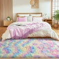 thumbnail image 2 of ZENELESS Super Soft Fluffy Rug for Bedroom,6x9 Tie-Dye Rainbow Anti-Skid Plush Floor Carpet for Living Room Home Decor, 2 of 7