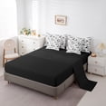 thumbnail image 5 of Manfei Happy Halloween Ghost Bedding Comforter Set 7 Pieces,Spooky Pumpkin Cat Full Bedding Set,Sketch Black Bats Fitted Sheet Flat Sheet For Children,Microfiber Bedroom Decor Reversible, 5 of 8