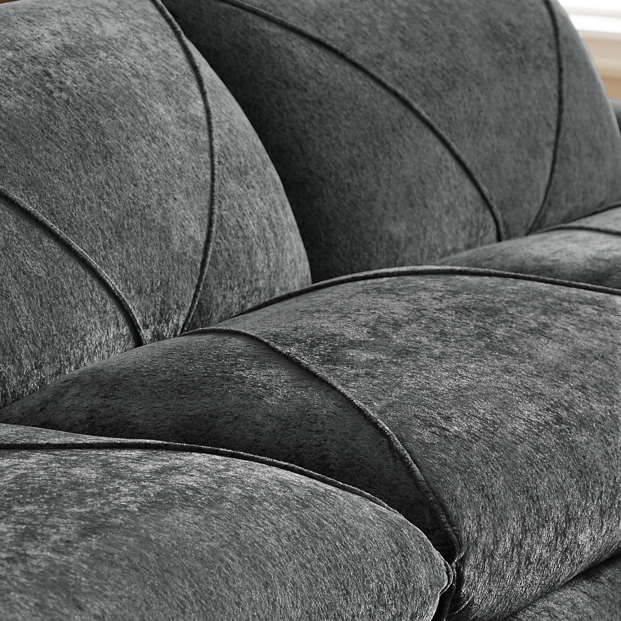 Sailvan Modern Chenille Modular Sectional Sofa with Ottoman,Comfortable Minimalist Living Room Couch for Families and Apartments Dark Gray