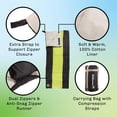 thumbnail image 3 of Saco de dormir para niños: bolsa de transporte liviana con correas de compresión para acampar, hacer mochileros y fiestas de pijamas de Wakeman Outdoors (verde neón/negro), 3 of 5
