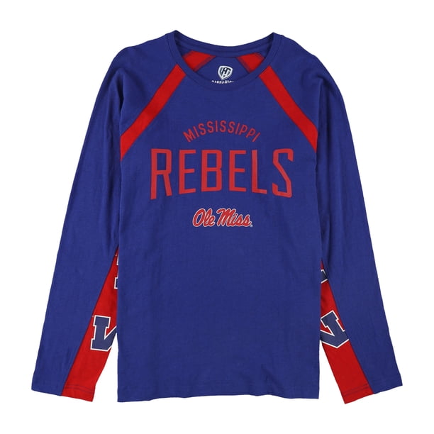 Hands High Mens Ole Miss Rebels Colorblock Graphic playera, azul, grande