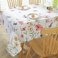 thumbnail image 4 of Spring Summer Tablecloth Rectangle 52 x 70 Inch Spill Proof Wrinkle Free Floral Butterfly Watercolor Table Cloth, Soft Fabric Table Cover for Dining, Party, Picnic, Indoor, Outdoor, Pink, 4 of 7